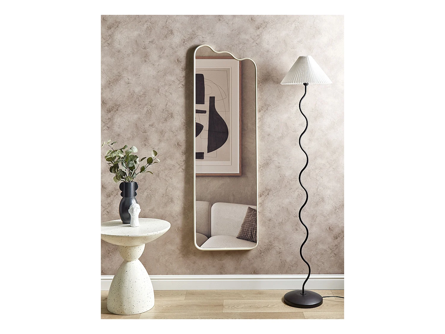Miroir ABZAC 45 cm 145 cm Métal Blanc cassé