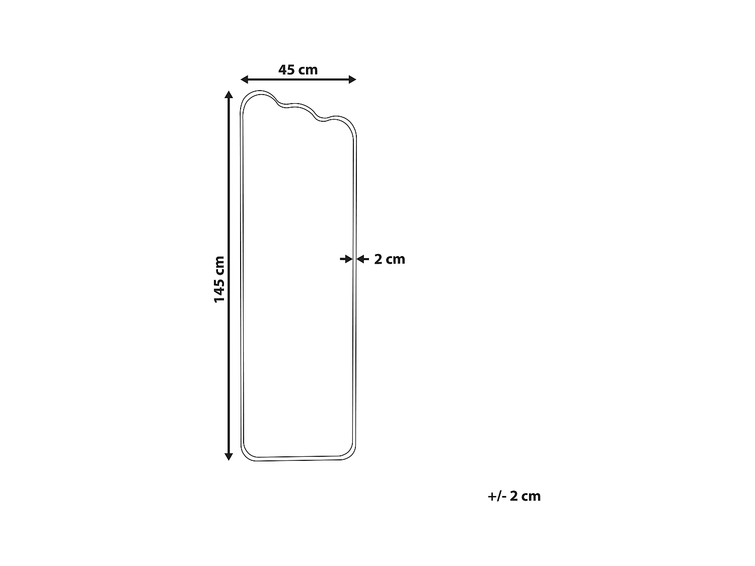 Miroir ABZAC 45 cm 145 cm Métal Blanc cassé