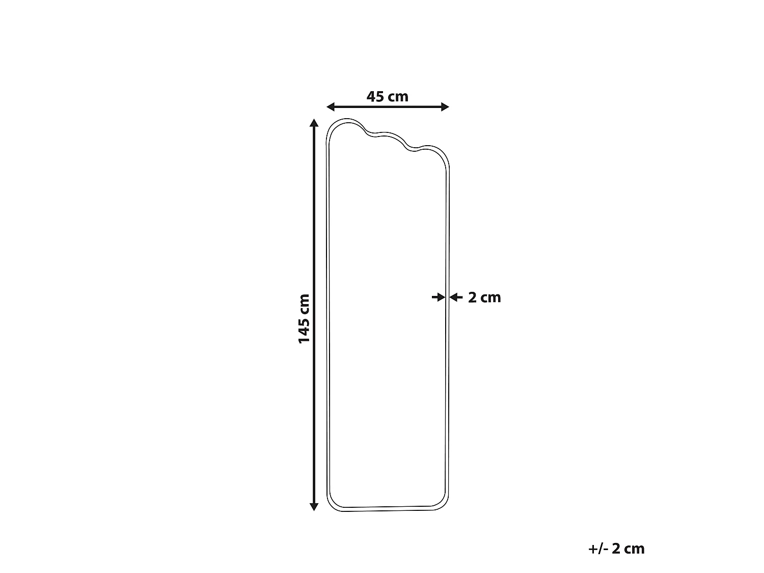 Miroir ABZAC 45 cm 145 cm Métal Blanc cassé