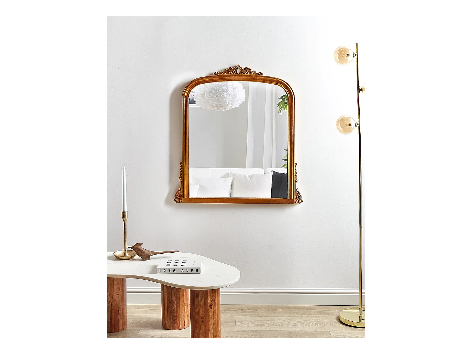 Dekorativer Wandspiegel Vinatge Stil Dekoration zum Aufhängen 75 x 78 cm Gold Sussey
