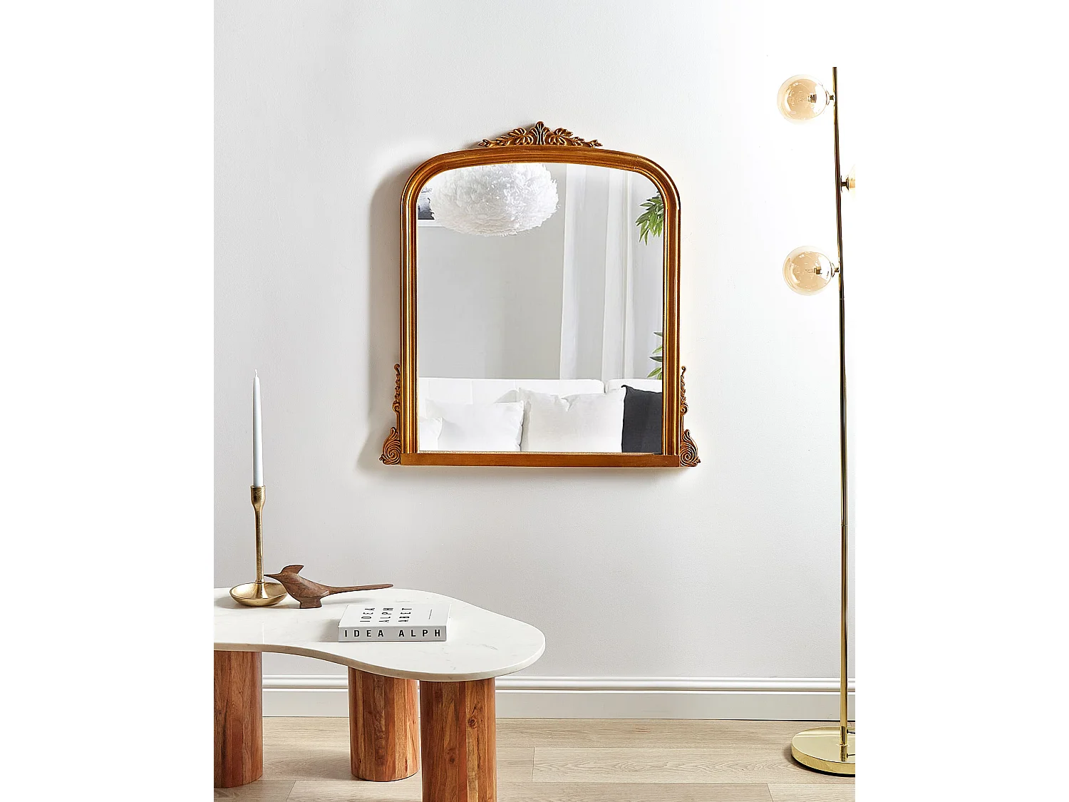 Miroir SUSSEY 75 cm 78 cm Doré