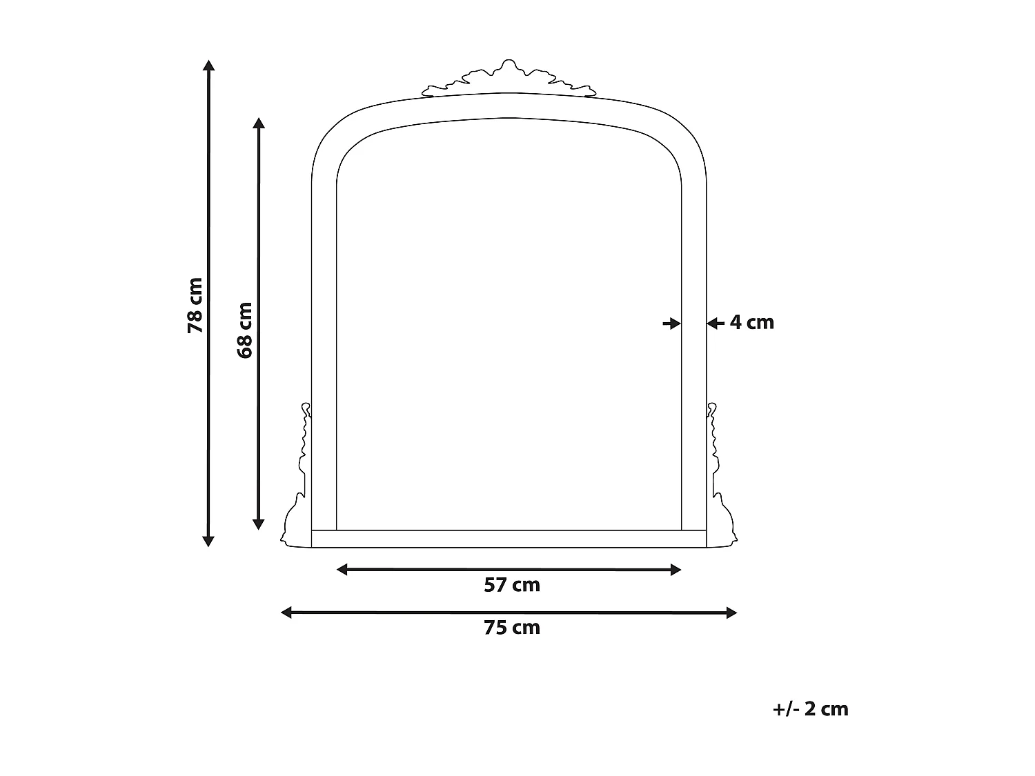 Miroir SUSSEY 75 cm 78 cm Doré