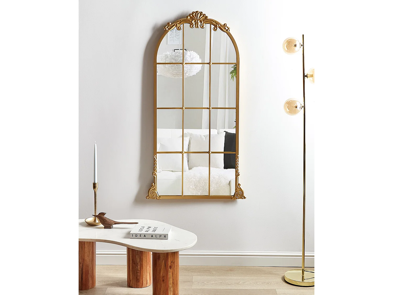 Miroir NOIDAN 66 cm 124 cm Métal Doré