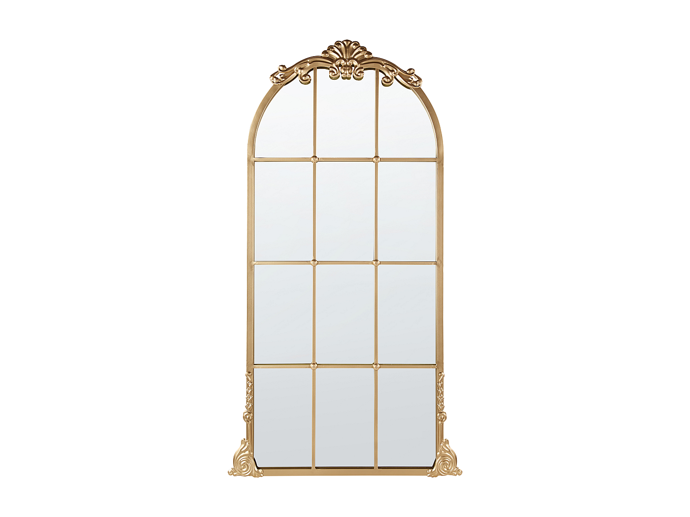 Specchio da parete, Ferro e Specchio, Colore Oro, Misure: 81 x 6,5 x 81