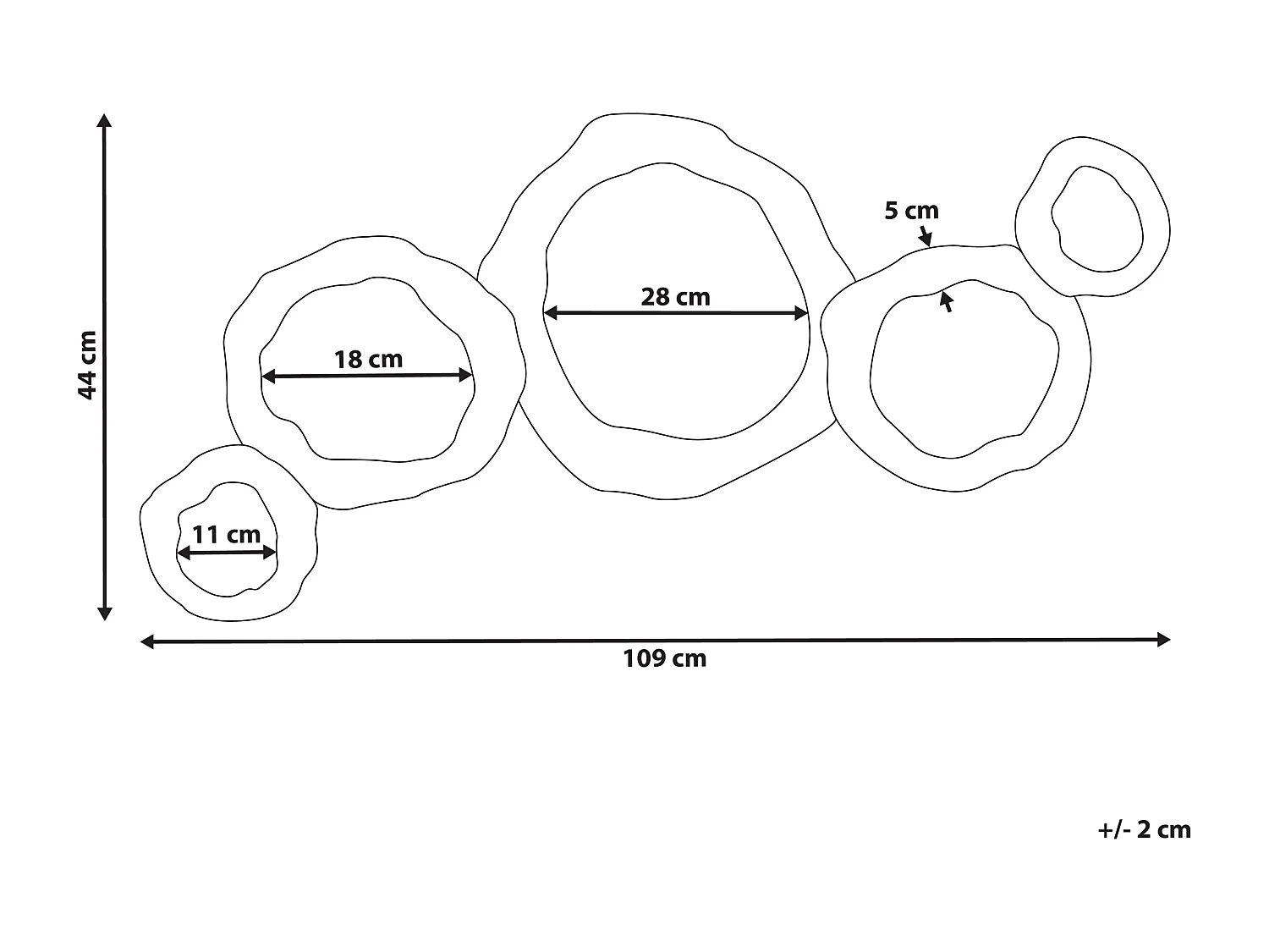 Wandspiegel CHARNY 109 cm 44 cm Metaal Zwart/goud