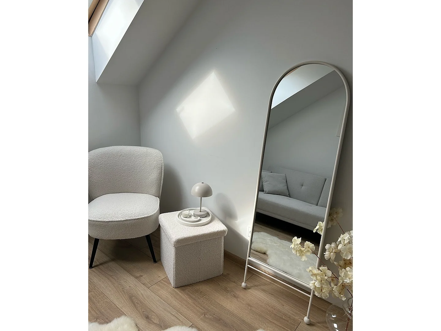 Miroir JARNAGES 45 cm 145 cm Métal Blanc