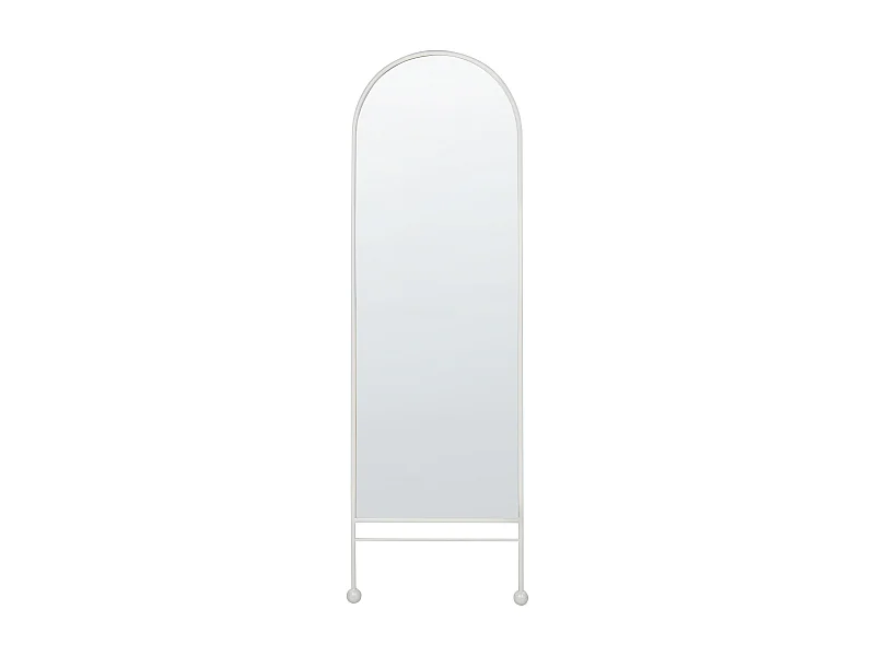 Moderner ovaler Wandspiegel Metall Eisenrahmen Wohnzimmer Dekor 45 x 145 cm Weiß Jarnages