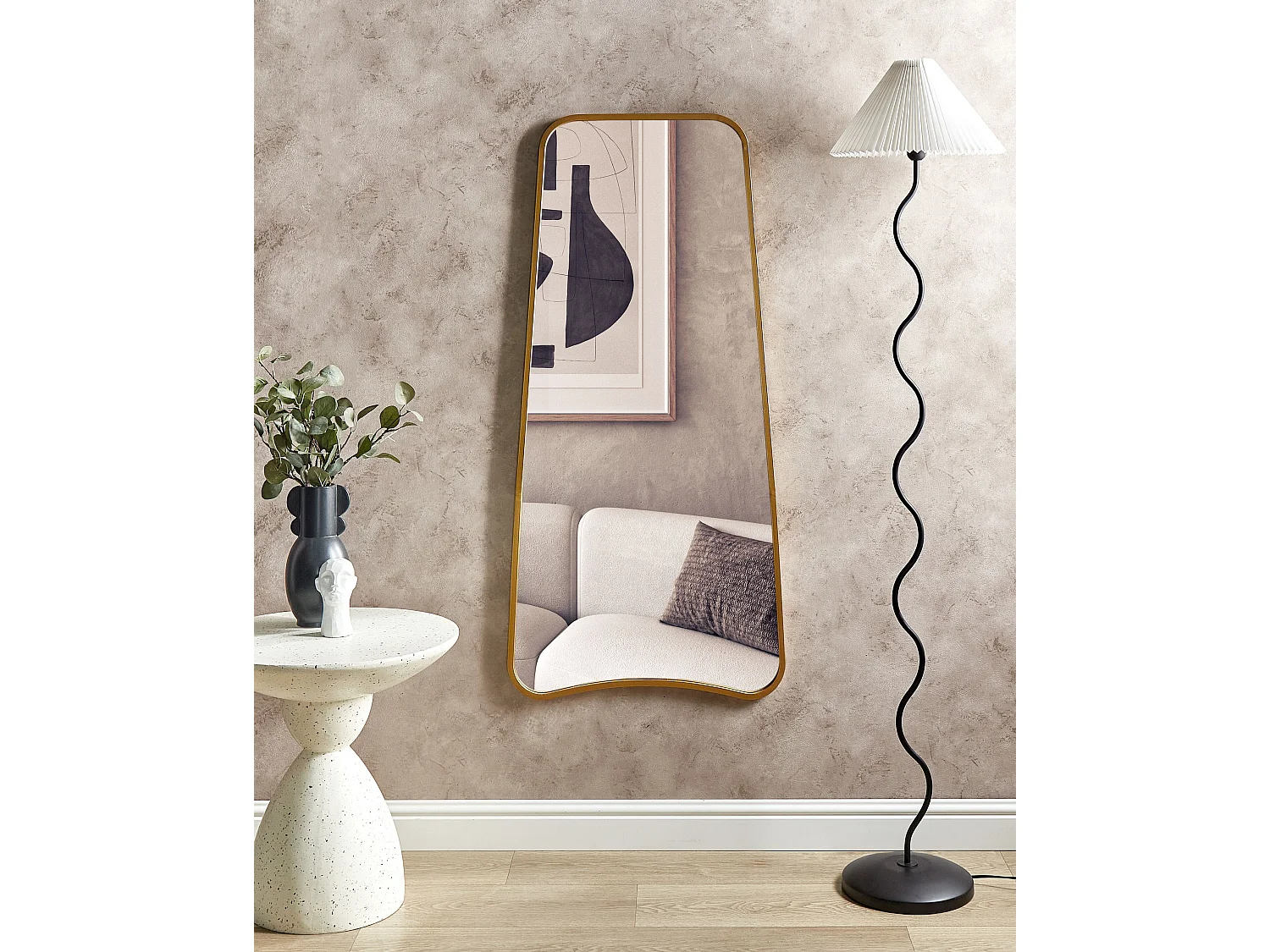 Miroir LEVET 58 cm 122 cm Métal Doré