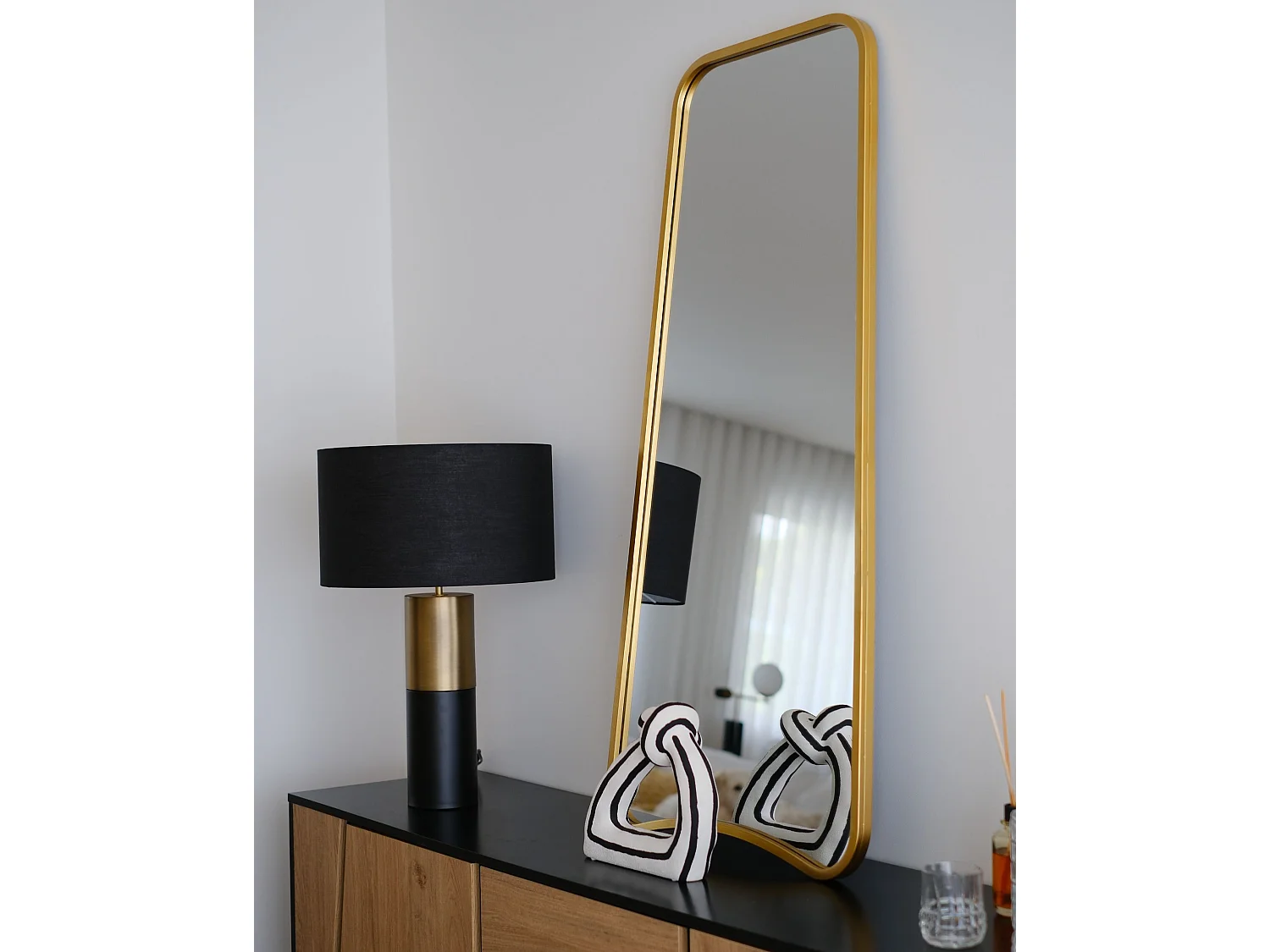 Miroir LEVET 58 cm 122 cm Métal Doré