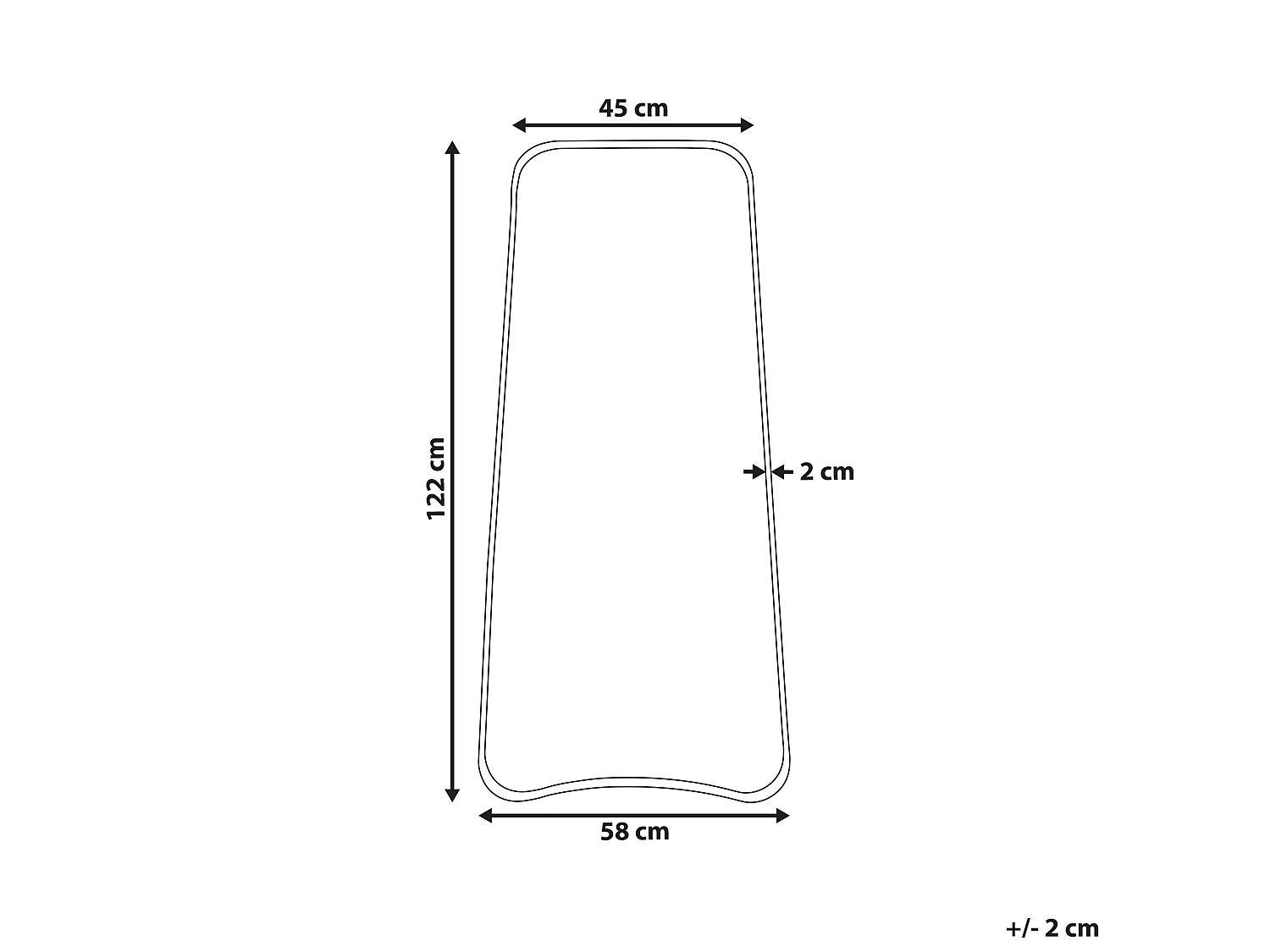 Miroir LEVET 58 cm 122 cm Métal Doré