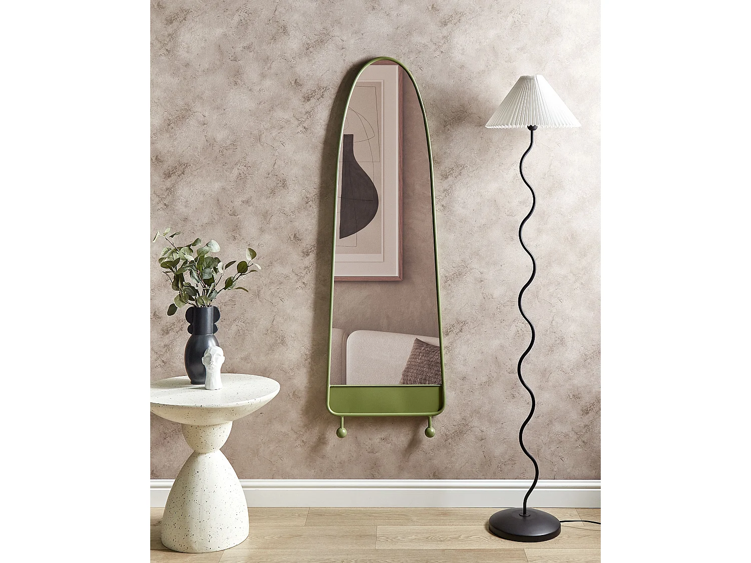 Miroir PARNAY 45 cm 146 cm Métal Vert olive
