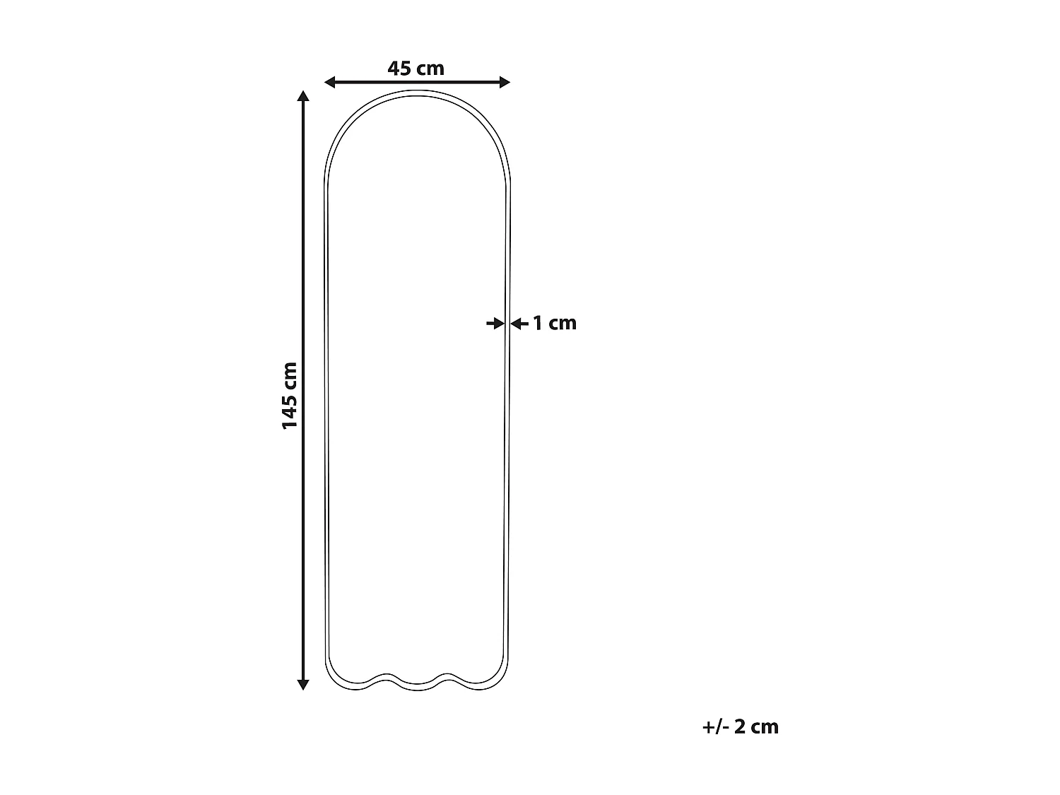 Specchio BUSSY 45 cm 145 cm Metallo Bianco sporco