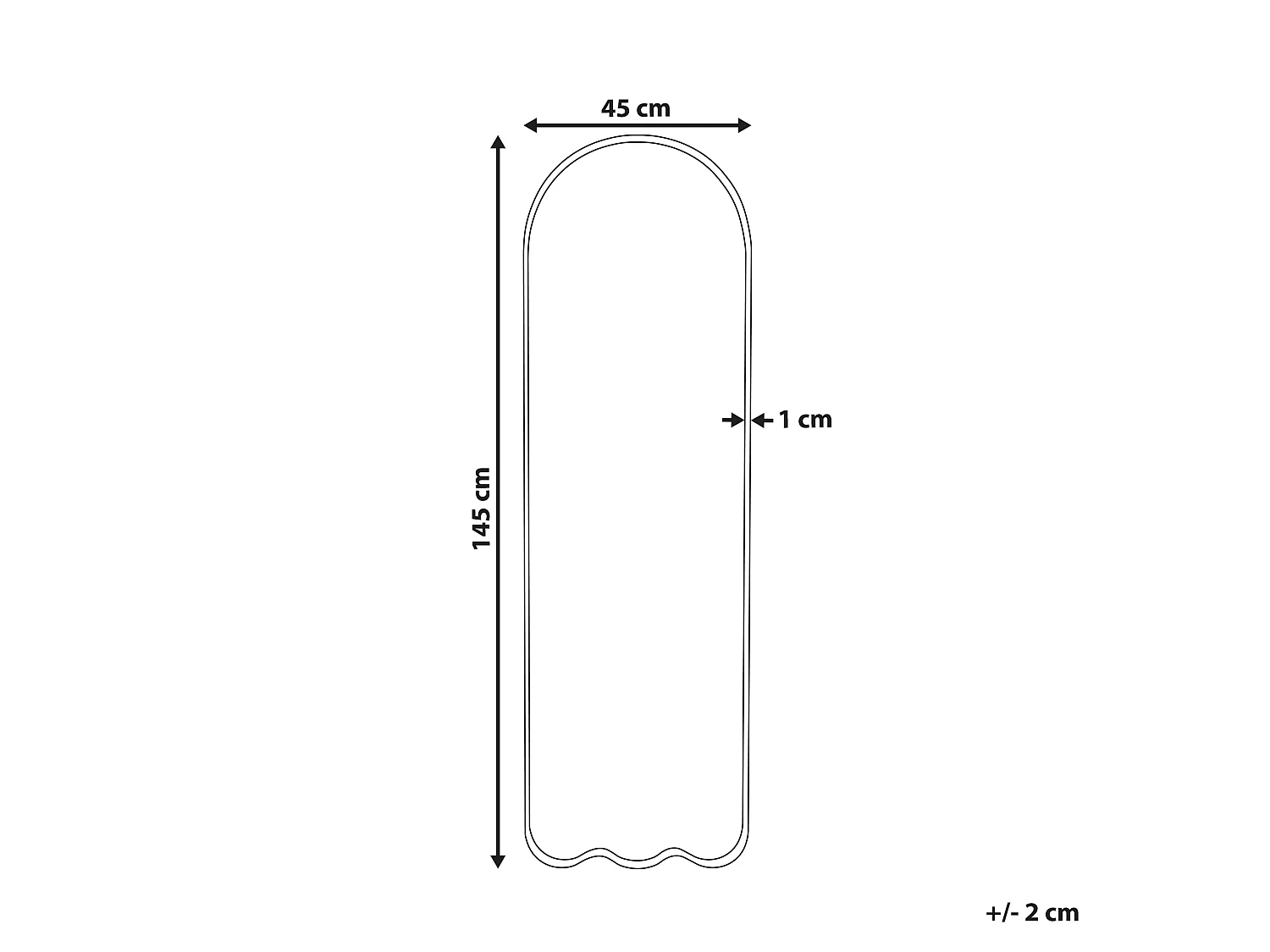 Miroir BUSSY 45 cm 145 cm Métal Blanc cassé