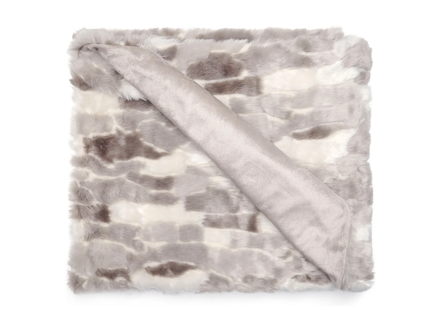 Plaid 150x200 cm LYNX fausse fourrure doublée velours Beige