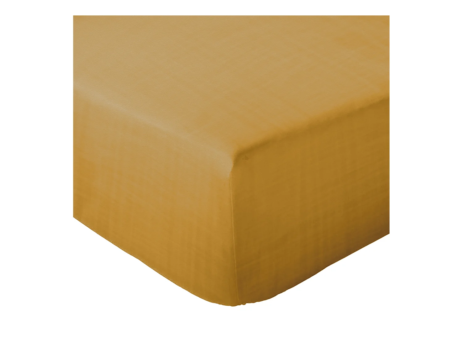Drap housse 140x200x30 cm mousseline de coton MILOS jaune curry
