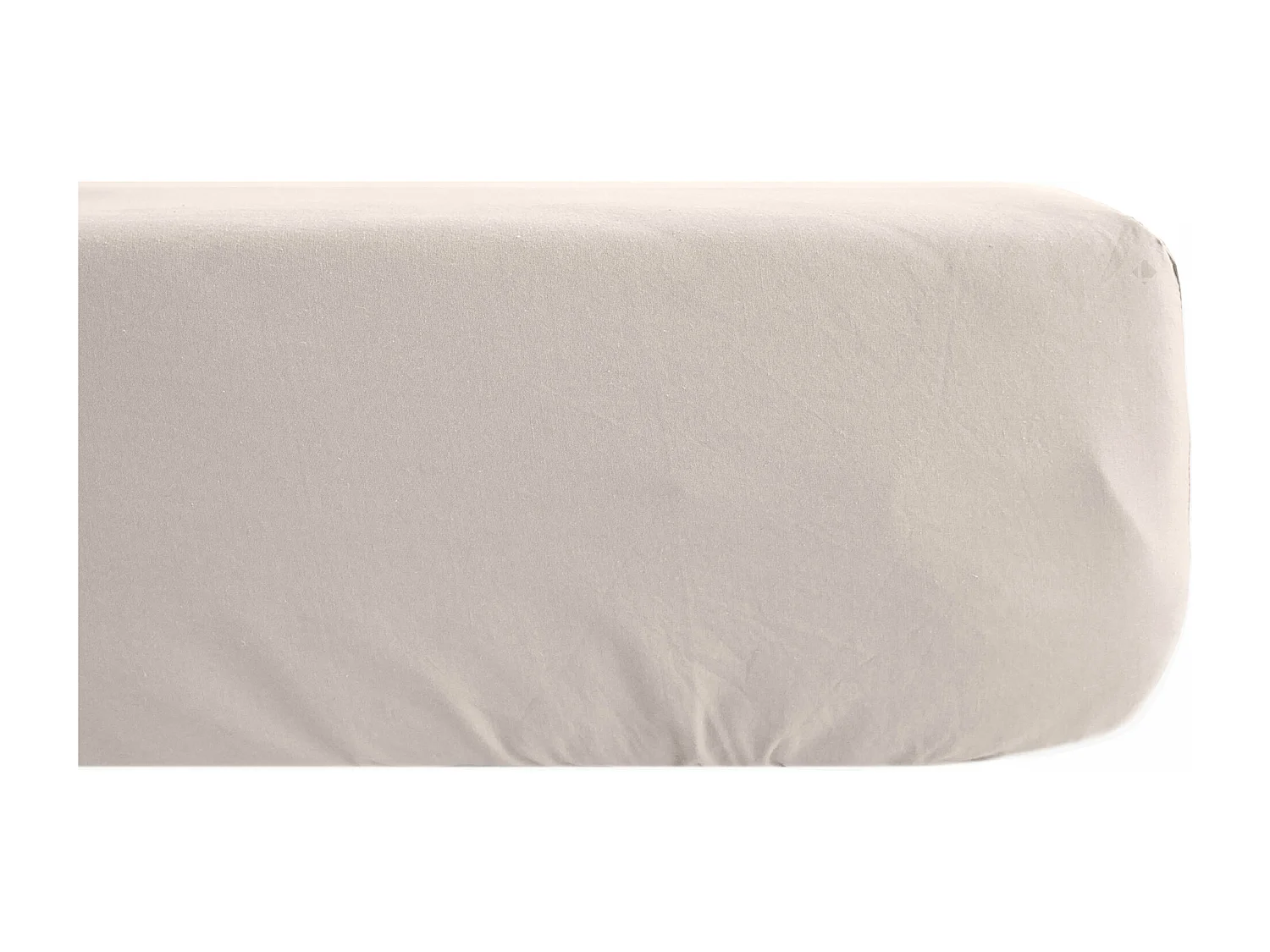 Drap housse PALACE pur coton lavé 160x200 cm bonnet 35 cm uni beige naturel