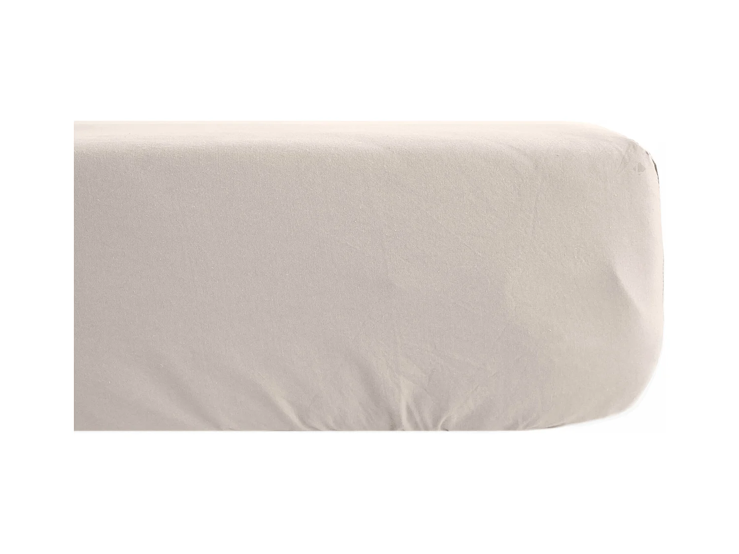 Drap housse 160x200 cm pur coton lavé PALACE beige naturel