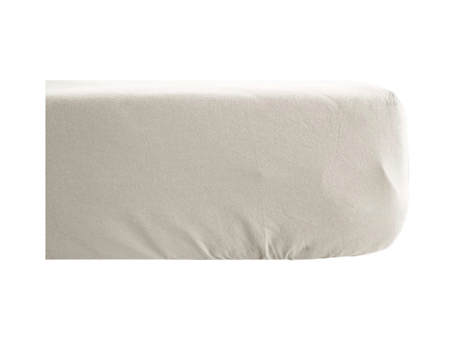 Drap housse 90x190 cm pur coton lavé PALACE gris lin bonnet 30 cm