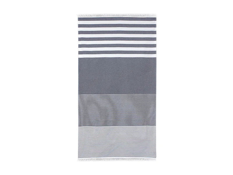Drap de plage Fouta 100x180 cm coton 290 g/m² LIEPAJA Rayures Bleues