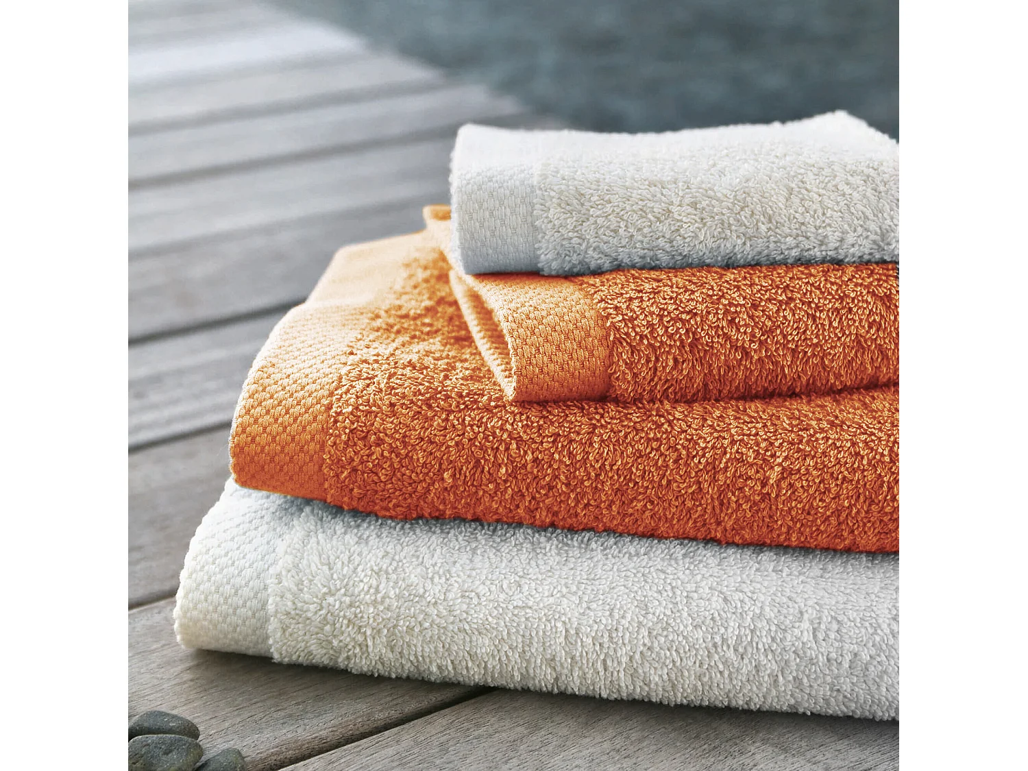 Drap de bain 100x150 cm PURE Orange Safran 550 g/m2