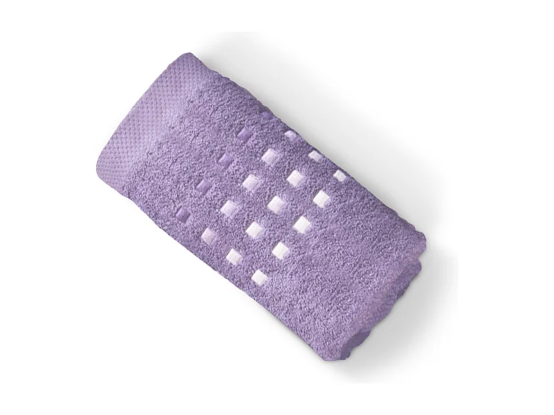 Drap de douche 70x140 cm PURE SQUARES Bleu Lavande 550 g/m2