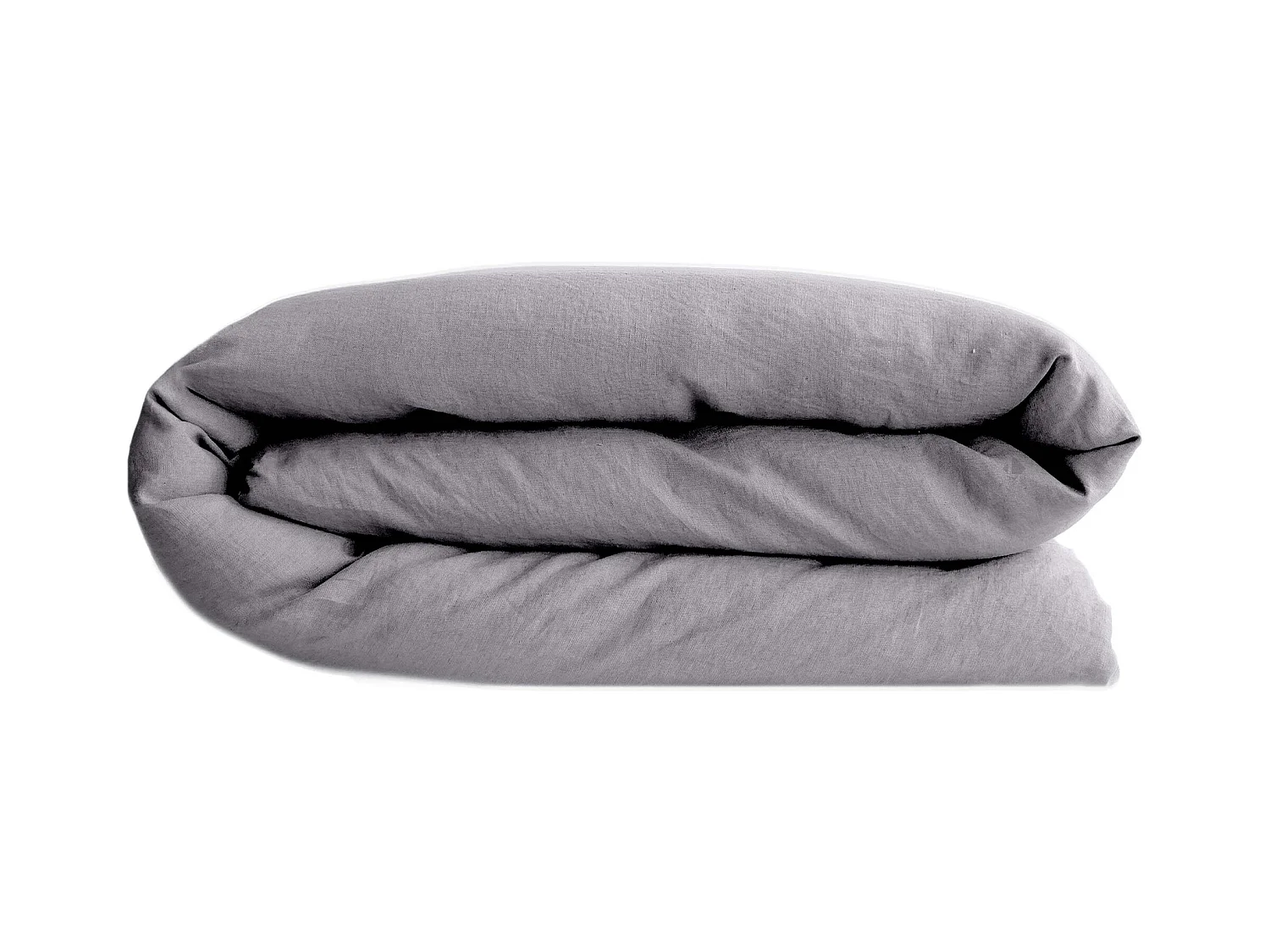 Housse de couette 140x200 cm pur coton lavé PALACE gris acier
