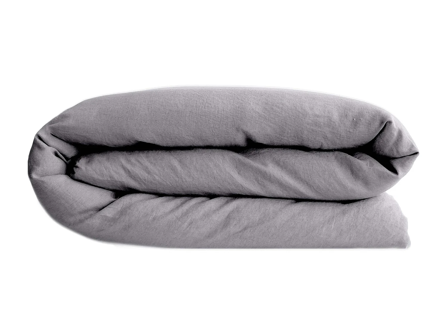 Housse de couette PALACE pur coton lavé 140x200 cm uni gris acier