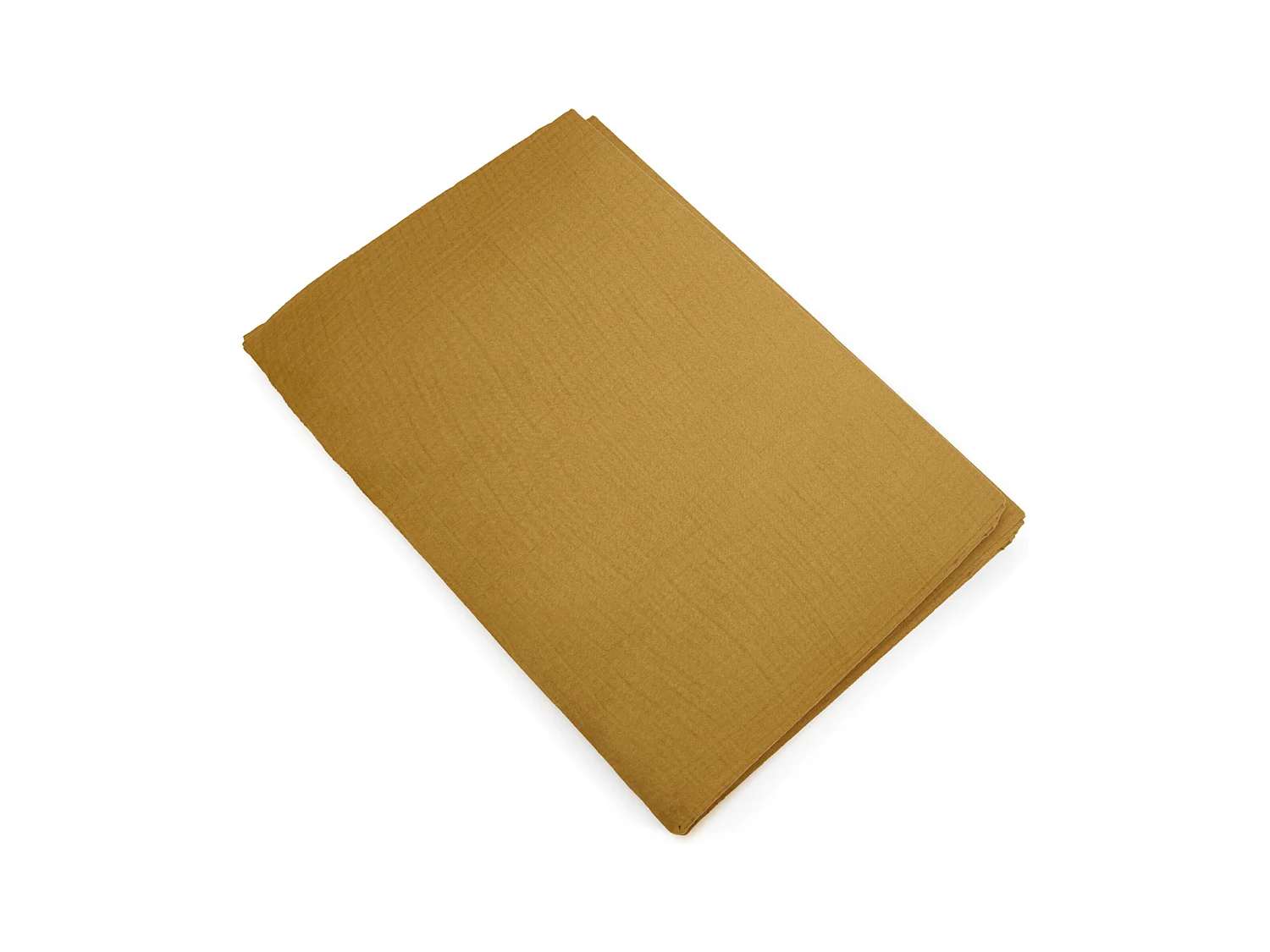 Housse de couette 260x240 cm mousseline de coton MILOS jaune curry