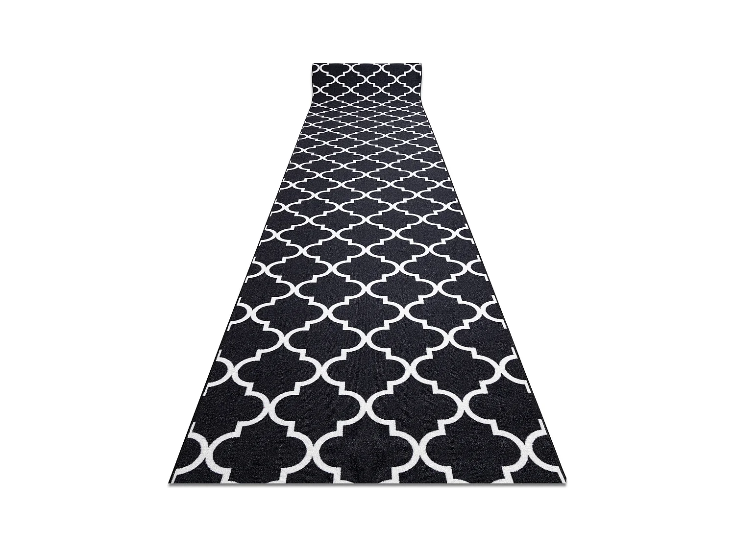 TAPIS DE COULOIR ANTIDÉRAPANT TRÈFLE MAROCAIN noir TRELLIS 30350 110x140 cm