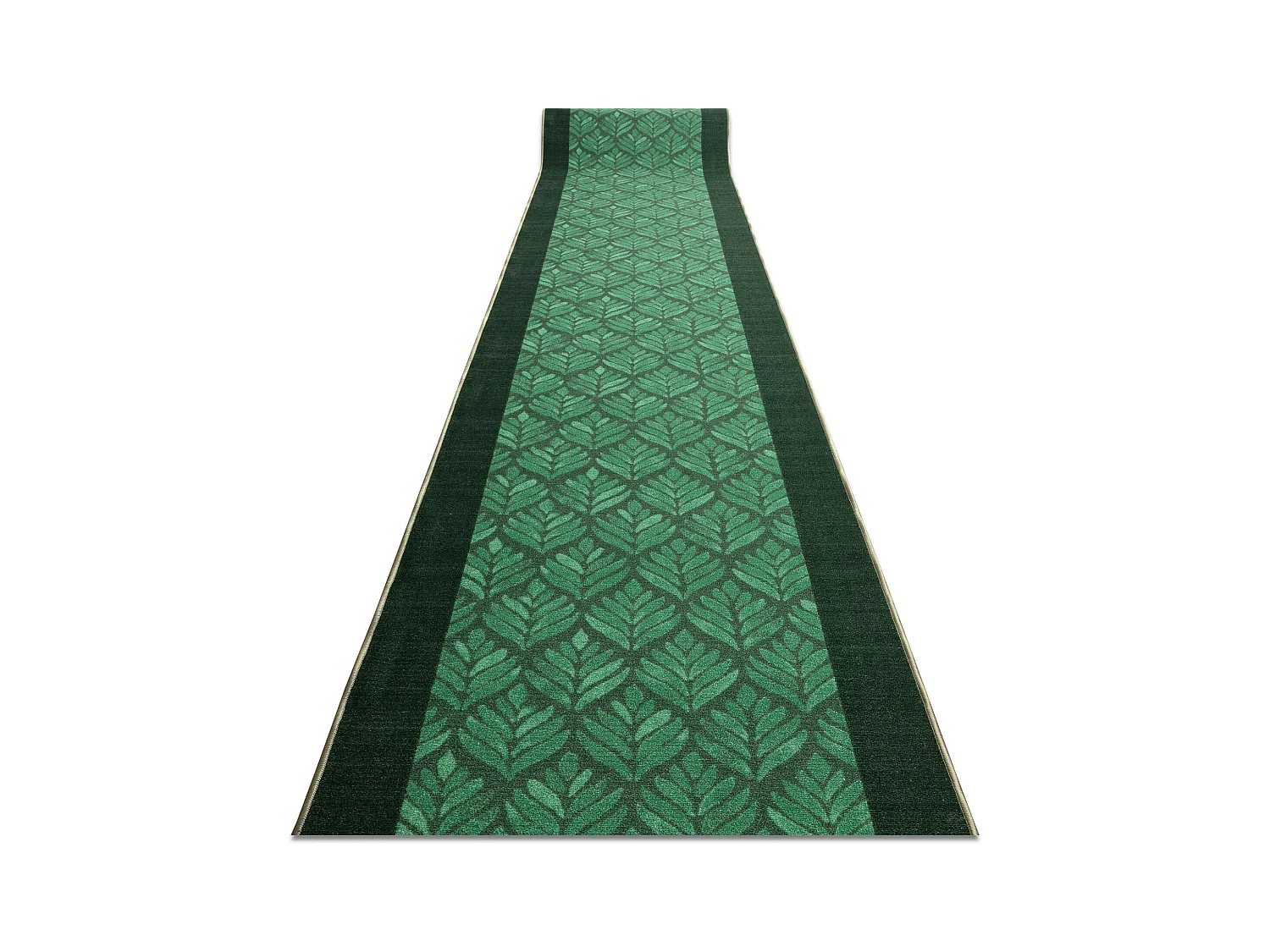 Triangles de couloir LIŚCIE feuilles antidérapants, vert gomme 110x140 cm