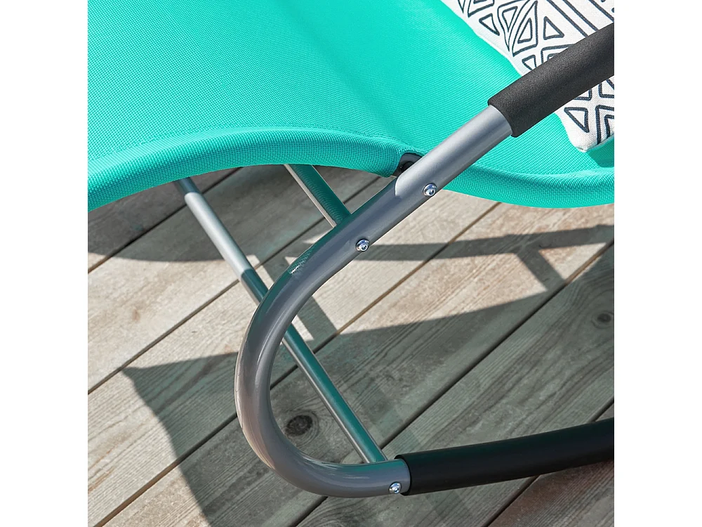 SoBuy Set van 2 ligstoelen, schommelstoelen met hoofdsteun, zijvak en voetsteun, tuinligstoelen, comfortabele schommelstoelen, OGS28-TBx2