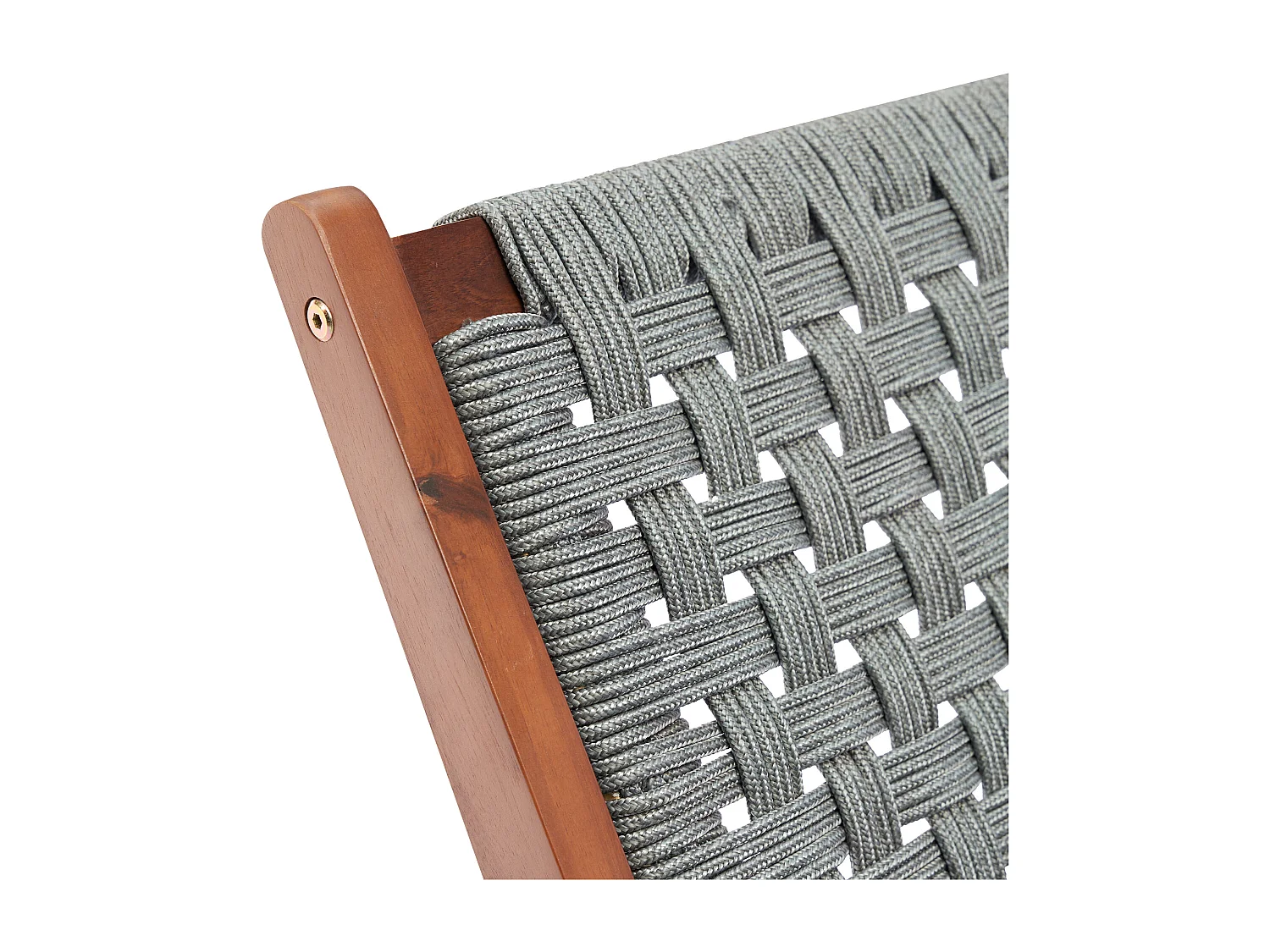 Fauteuil relax de jardin avec repose-pied bois d'acacia résine tressée grise