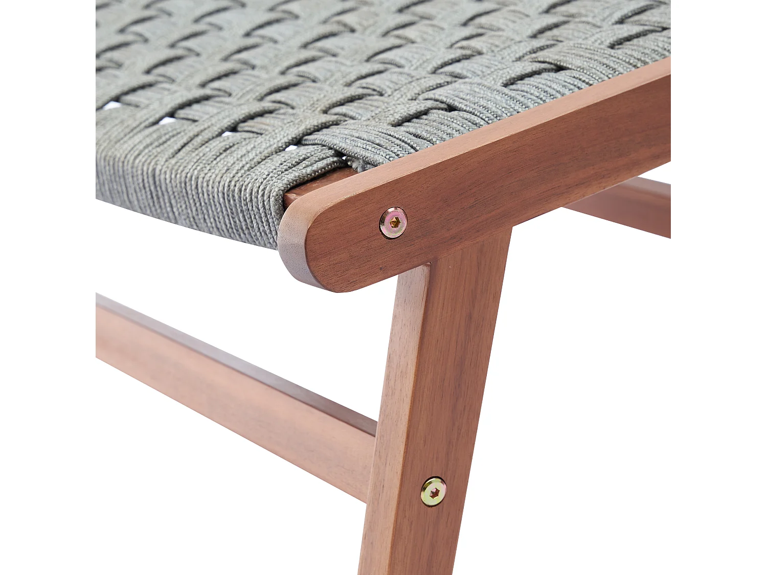 Fauteuil relax de jardin avec repose-pied bois d'acacia résine tressée grise