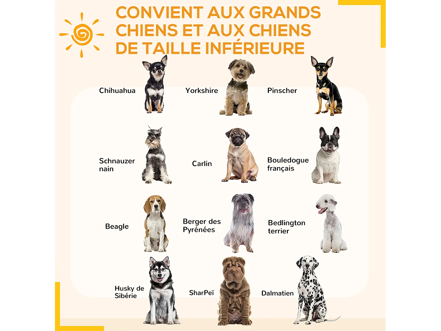 Parc enclos modulable pour chien 6 panneaux avec porte acier époxy noir