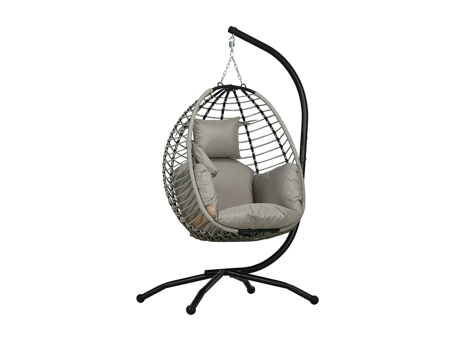 Fauteuil oeuf suspendu balancelle pliable avec coussin et support