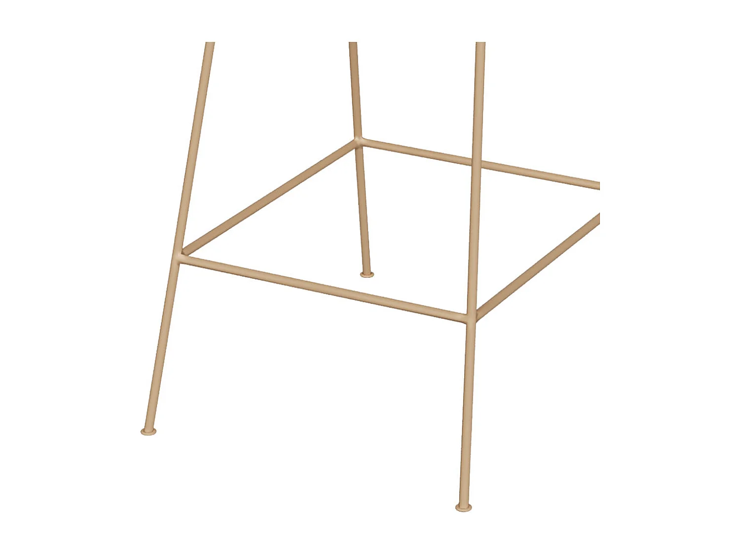 Taburete de bar mimbre, cojín tela, patas metal beige, 71 cm - Chiloé