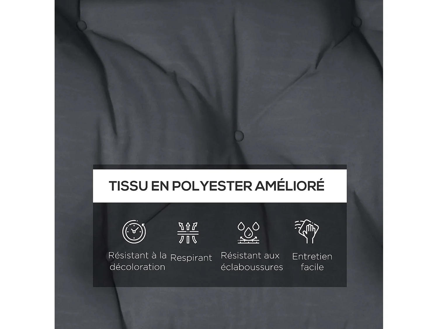 Ensemble de 2 coussins d'extérieur assise dossier canapé gris