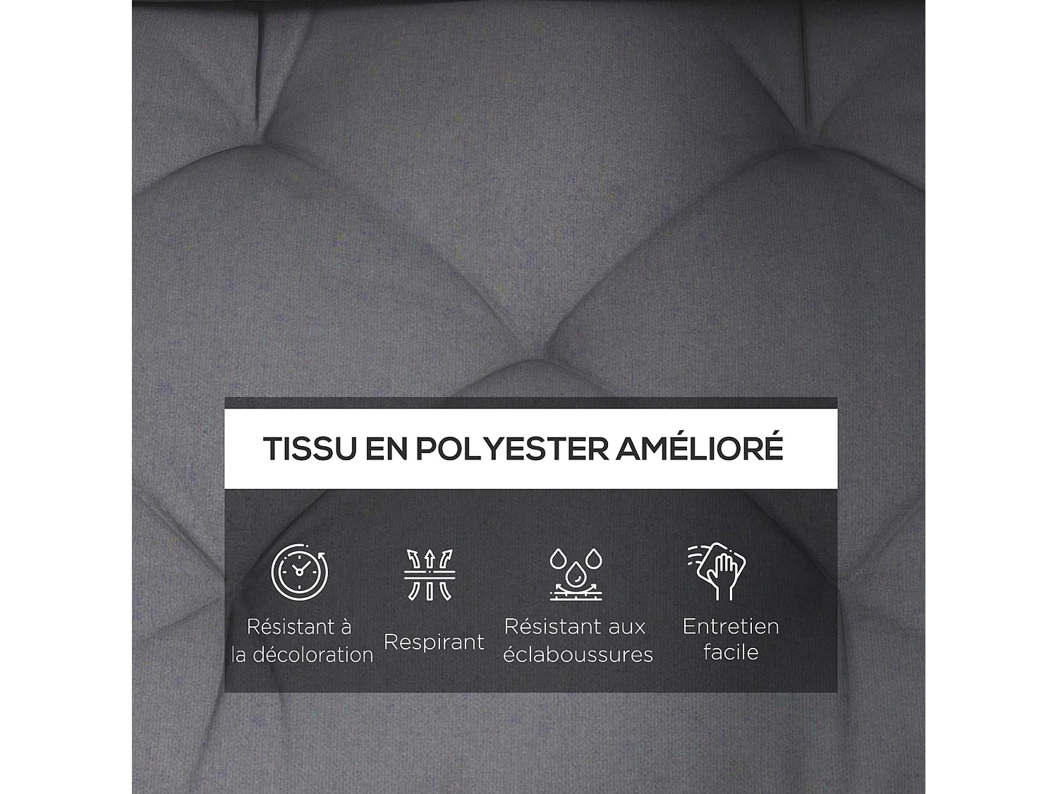 Ensemble de 3 coussins d'extérieur assise dossier latéral canapé gris