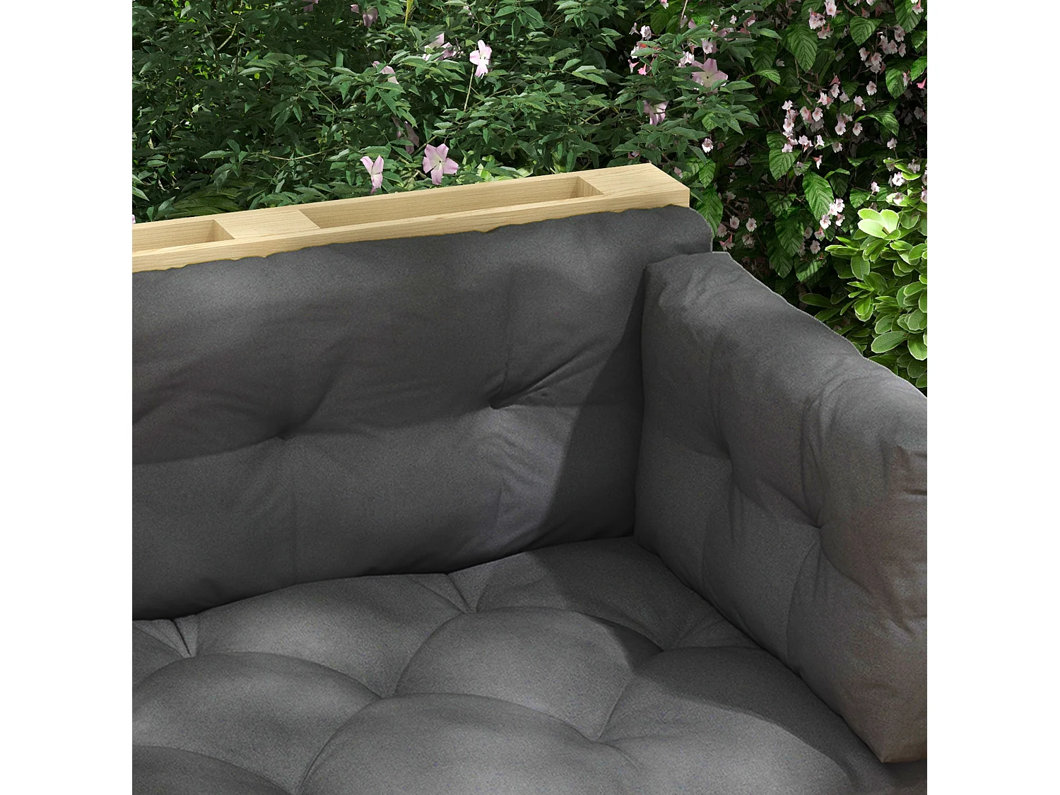 Ensemble de 3 coussins d'extérieur assise dossier latéral canapé gris