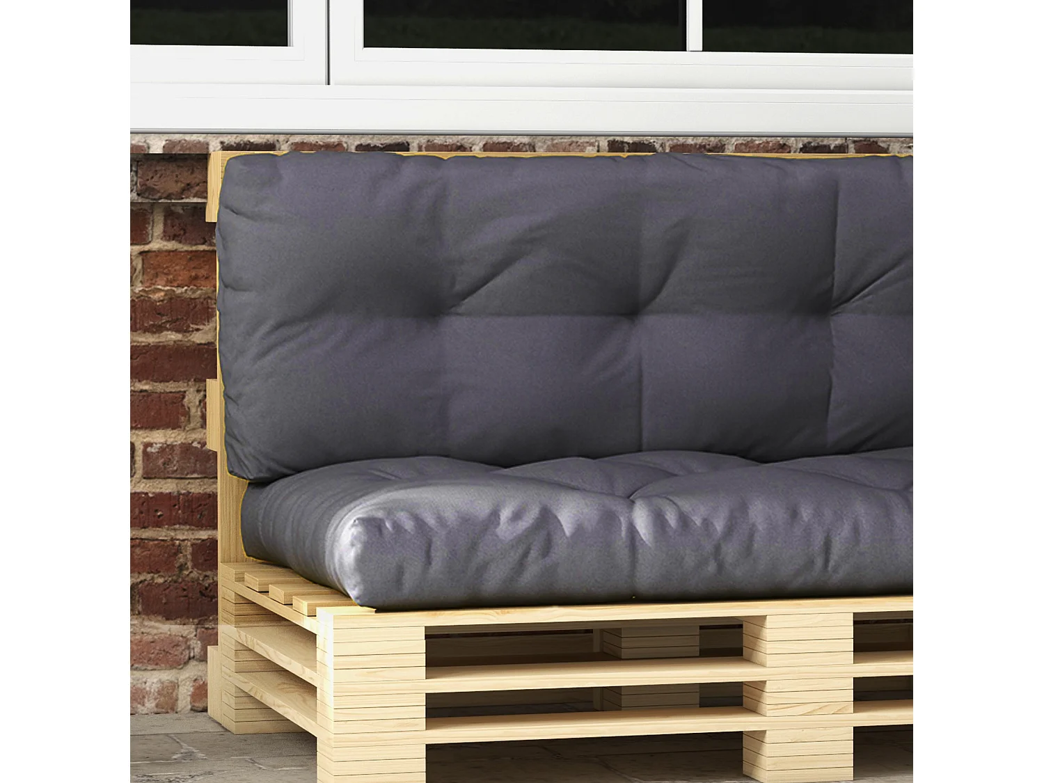 Ensemble de 3 coussins d'extérieur assise dossier latéral canapé gris