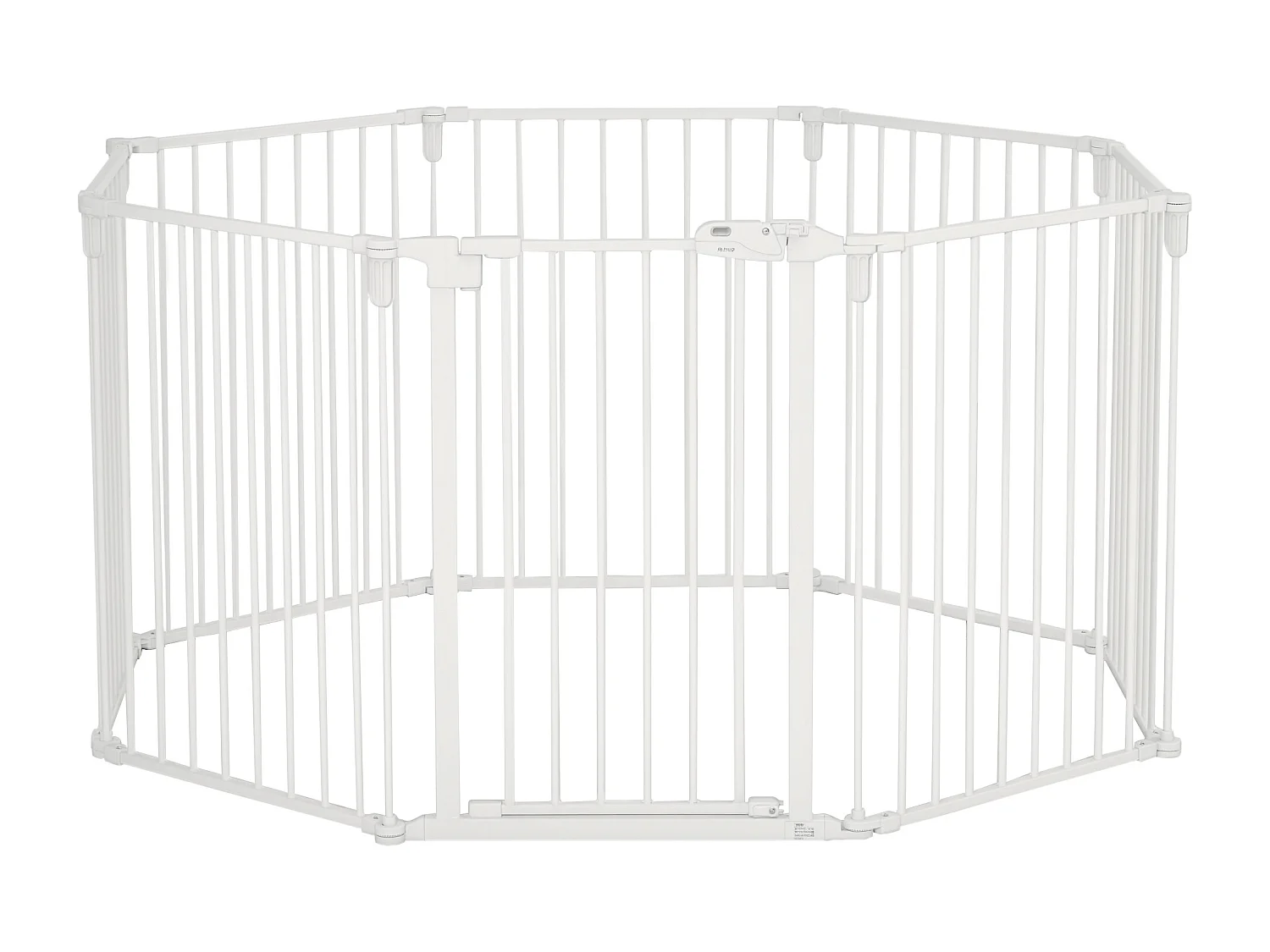 Barrière de sécurité - parc enclos chien modulable pliable - porte verrouillable - 8 panneaux acier et PP - dim. 482,5L max. x 76H cm blanc