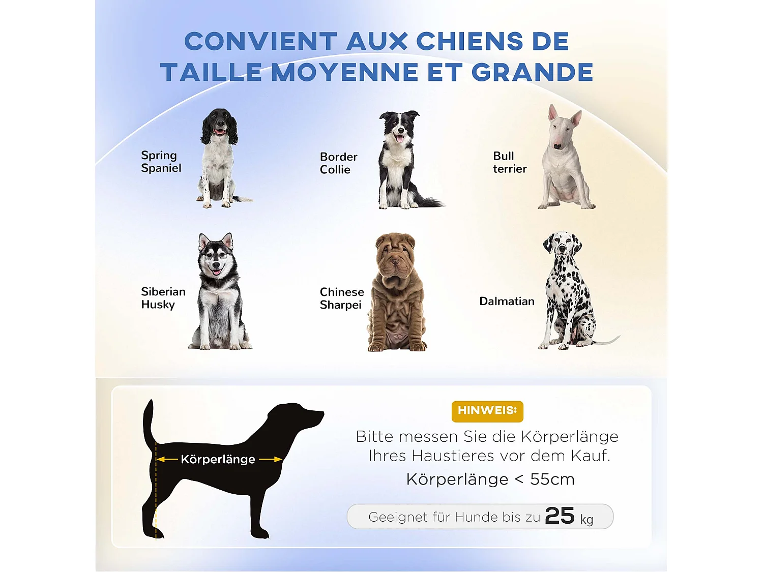 Canapé chien lit pour chien design scandinave - coussin moelleux déhoussable, pieds bois - velours bleu canard