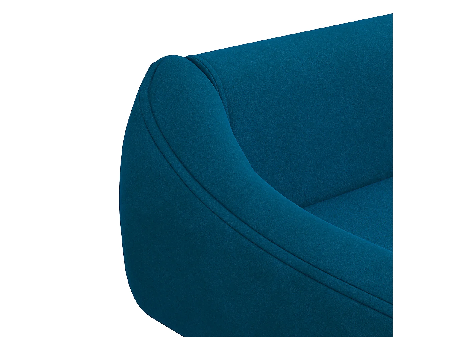 Canapé chien lit pour chien design scandinave - coussin moelleux déhoussable, pieds bois - velours bleu canard