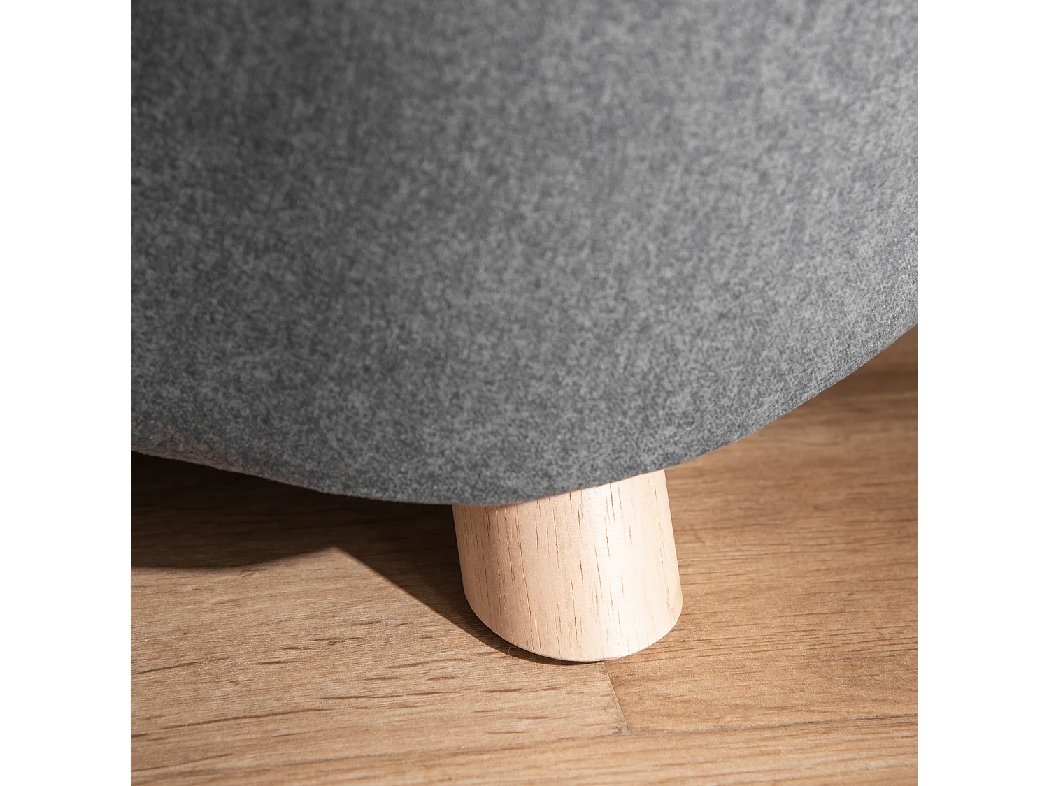 Canapé chien lit pour chien design scandinave coussin moelleux amovible pieds bois massif dim. 70L x 47l x 30H cm peluche courte polyester gris