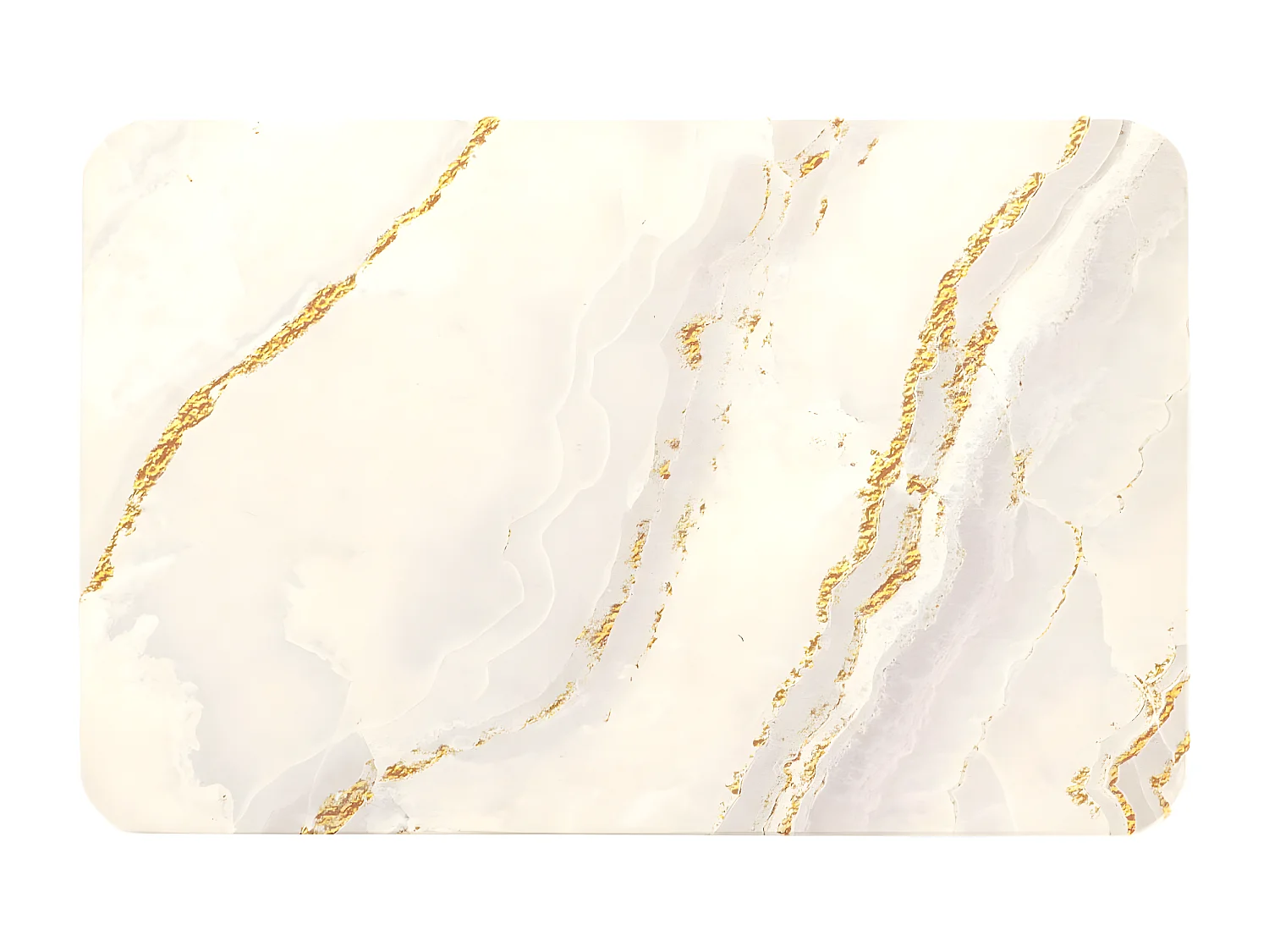 Tapis de salle de bain en Diatomite 39 x 60 cm déco Blanc aspect marbre