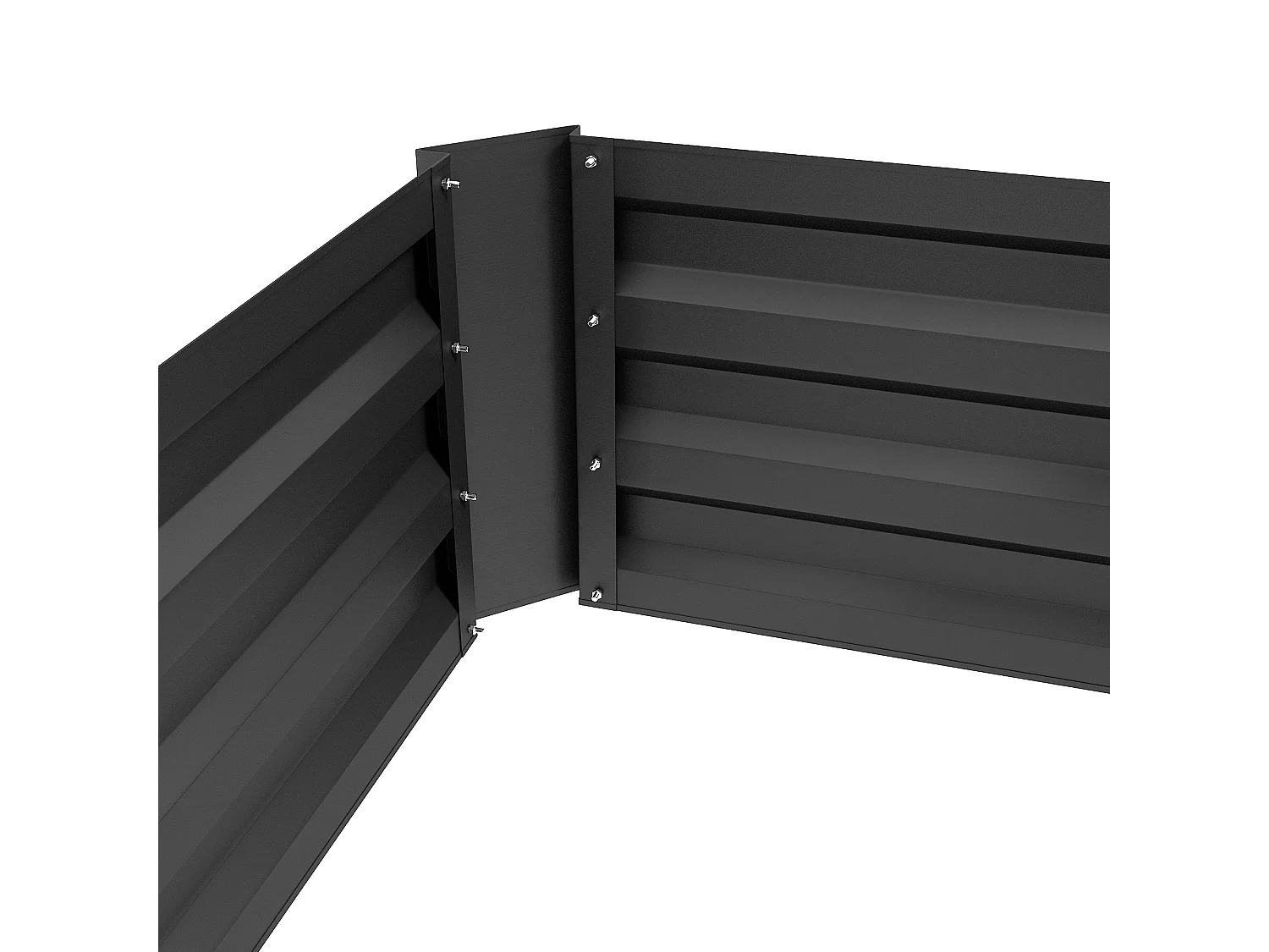 Lot de 2 carrés potager de jardin dim. 100L x 50l x 30H cm tôle d'acier ondulée noir