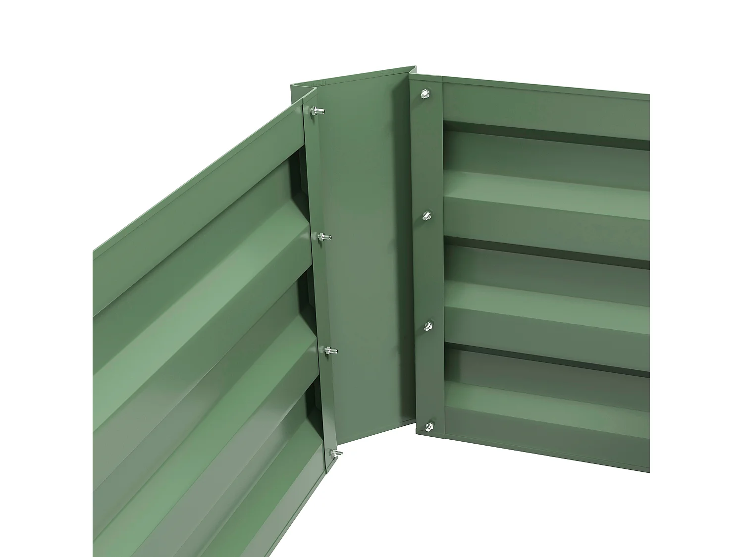 Lot de 2 carrés potager de jardin dim. 100L x 50l x 30H cm tôle d'acier ondulée vert