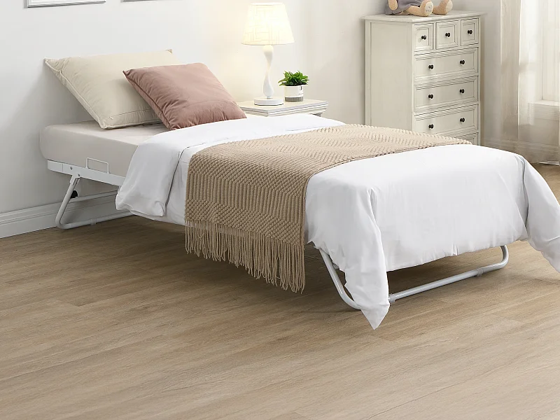 Uitschuifbaar bed ADONIS - 90 x 190 cm - Metaal - Wit