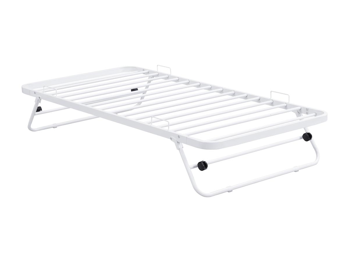 Klappbett + Lattenrost - Metall - 90 x 190 cm - Weiß - ADONIS günstig online kaufen