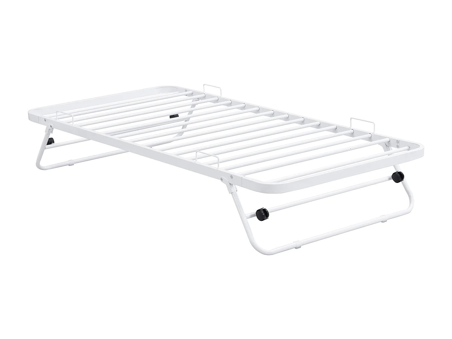 Sammenleggbar ekstra soveunderlag 90 x 190 cm - Metall - Hvit - ADONIS II